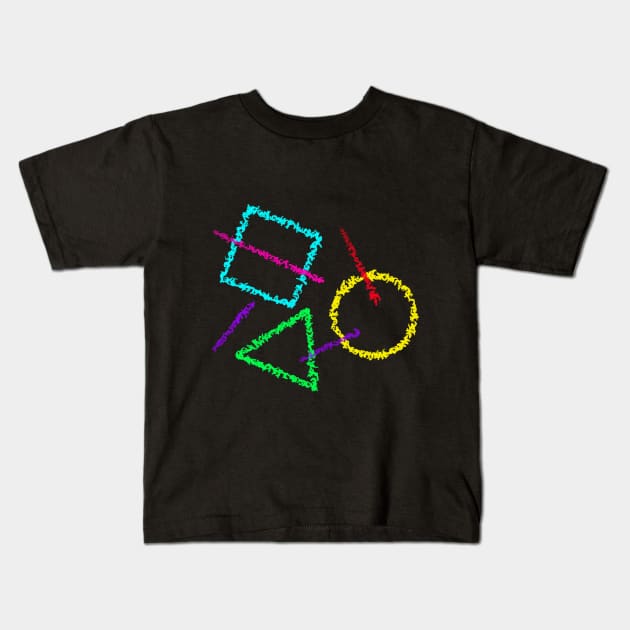 Chalkboard Shapes Kids T-Shirt by Zuzionika